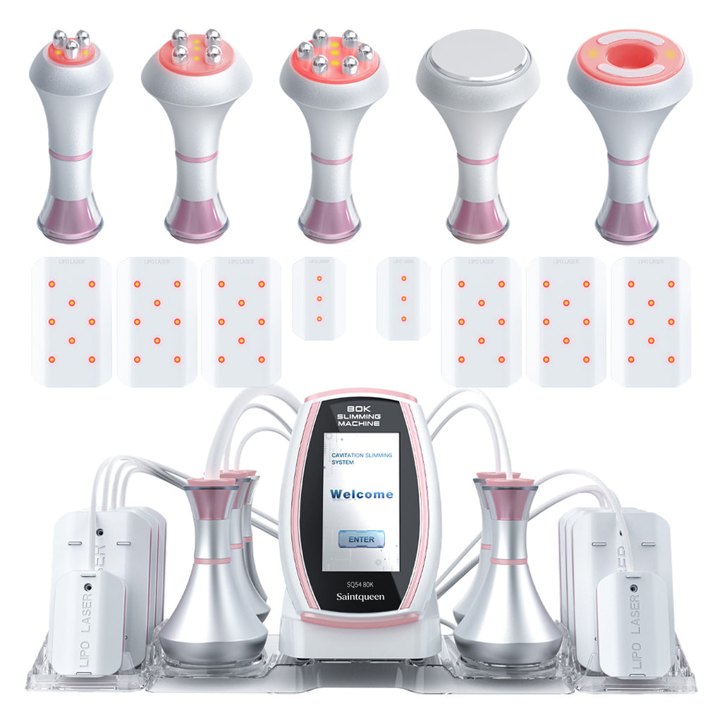 SQ54 Pro 6in1 80K 캐비테이션 복합 뷰티 기기 | RF · 흡입 마사지 · 레이저 패드