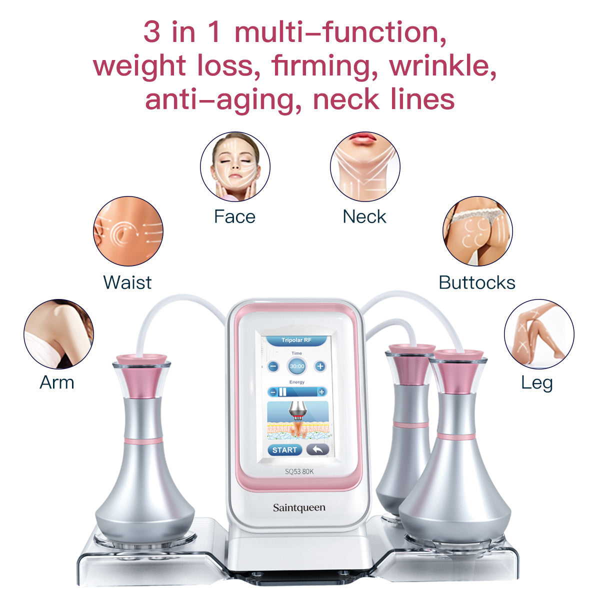 SQ53 Basic 3in1 80K 캐비테이션 복합 뷰티 기기 | RF