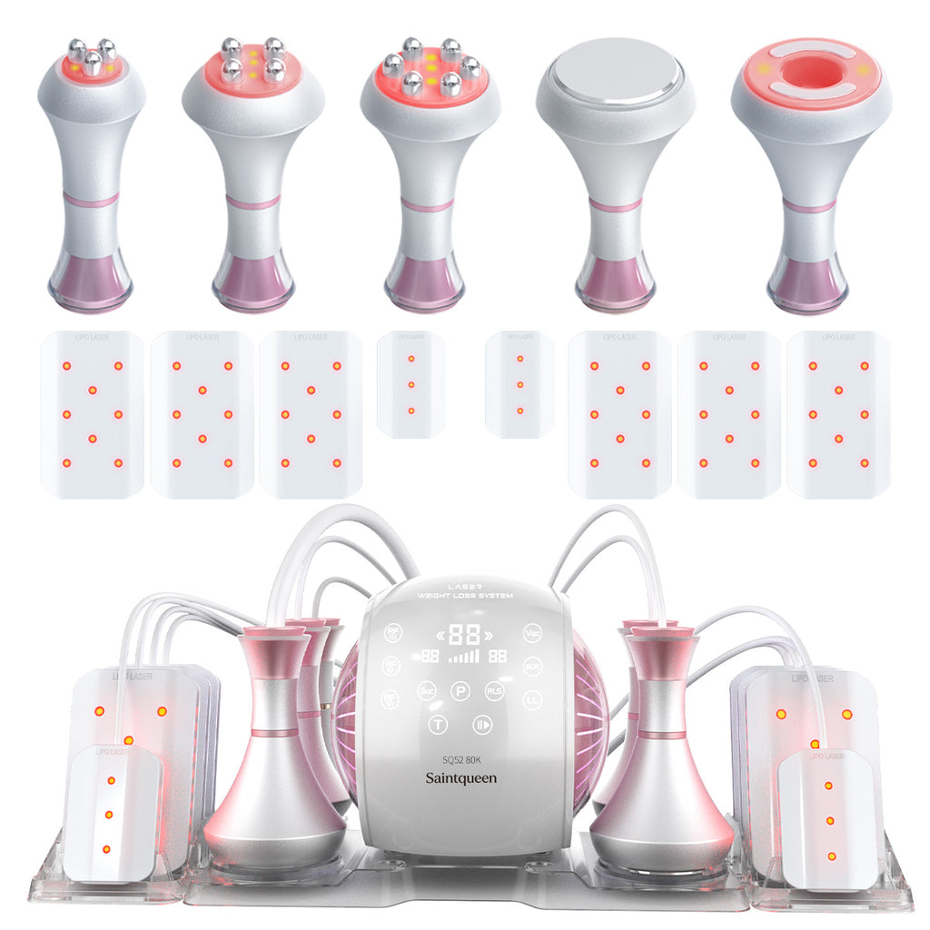 SQ52 Pro 6in1 80K 캐비테이션 복합 뷰티 기기 | RF · 흡입 마사지 · 레이저 패드