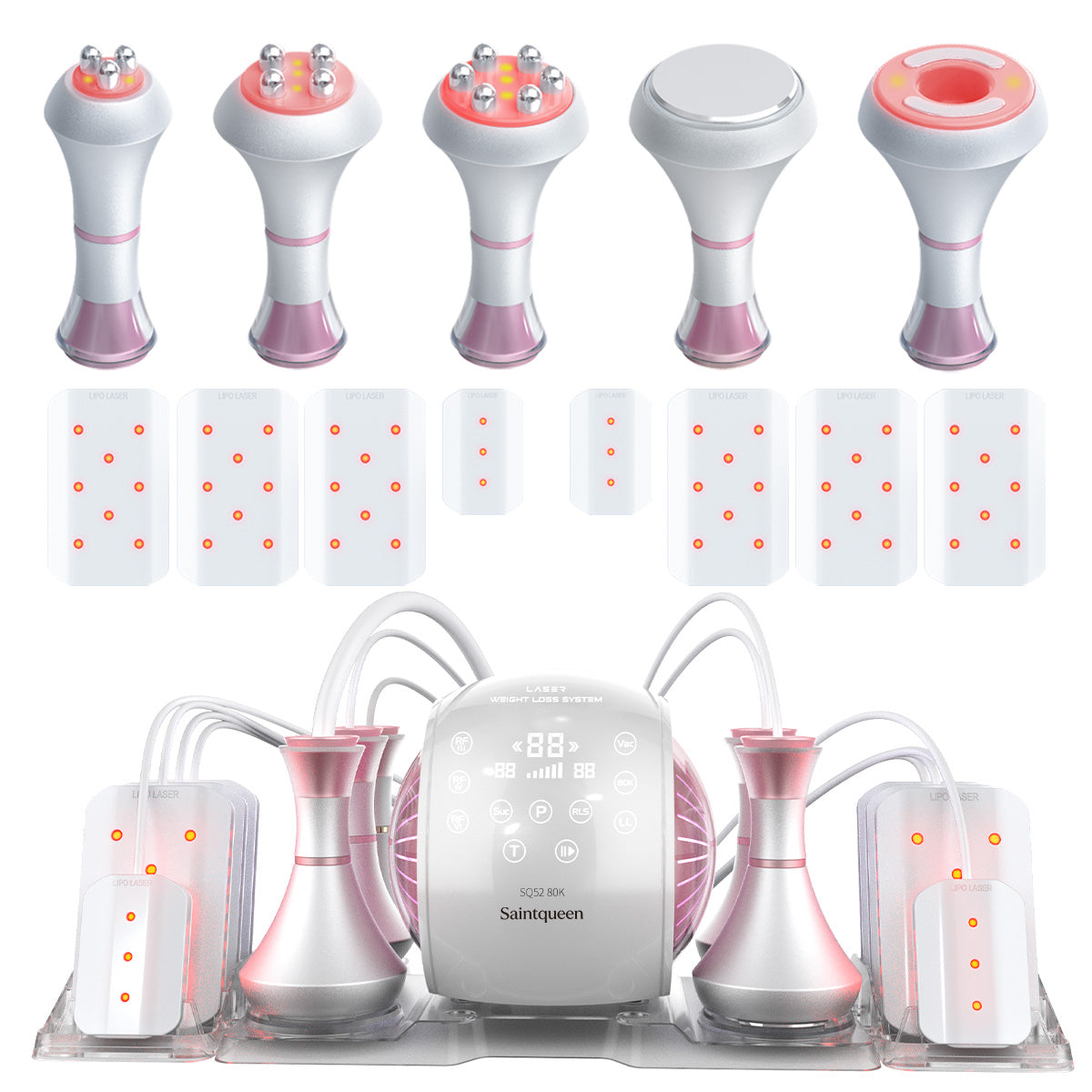 SQ52 Pro 6in1 80K 캐비테이션 복합 뷰티 기기 | RF · 흡입 마사지 · 레이저 패드