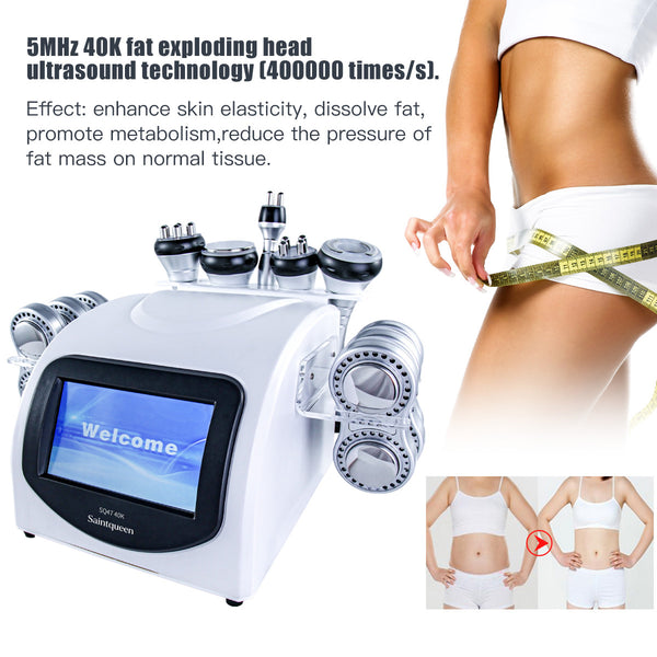 SQ47B Pro 6in1 40K 캐비테이션 복합 뷰티 기기 | RF · 흡입 마사지 · EMS · 레이저 패드