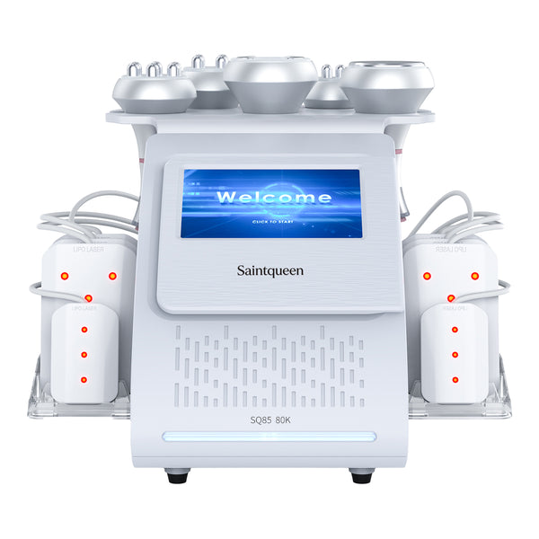 SQ85C Pro 6in1 80K 캐비테이션 복합 뷰티 기기 | RF · 흡입 마사지 · 레이저 패드
