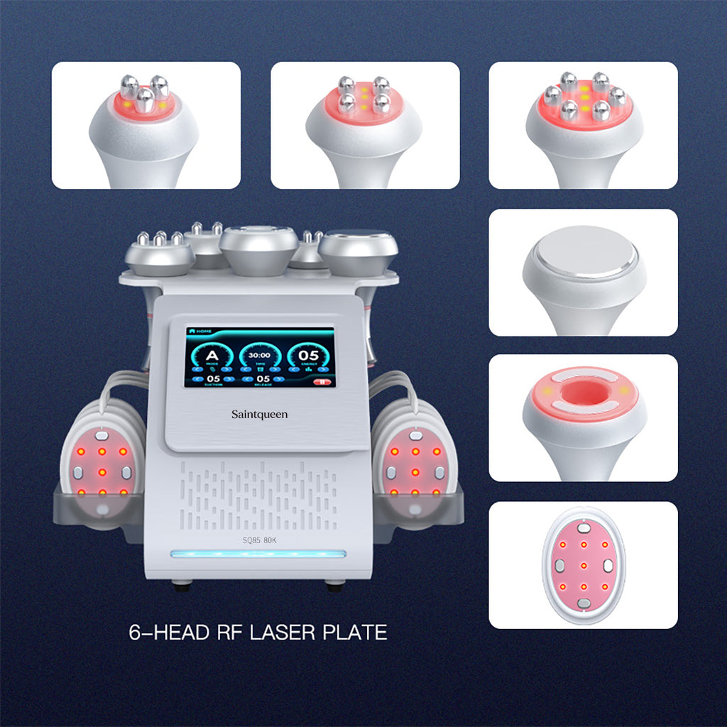 SQ85B Pro 6in1 80K 캐비테이션 복합 뷰티 기기 | RF · 흡입 마사지 · EMS · 레이저 패드