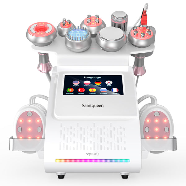 SQ85E Plus 9in1 80K 캐비테이션 복합 뷰티 기기 | RF · EMS · 레이저 패드