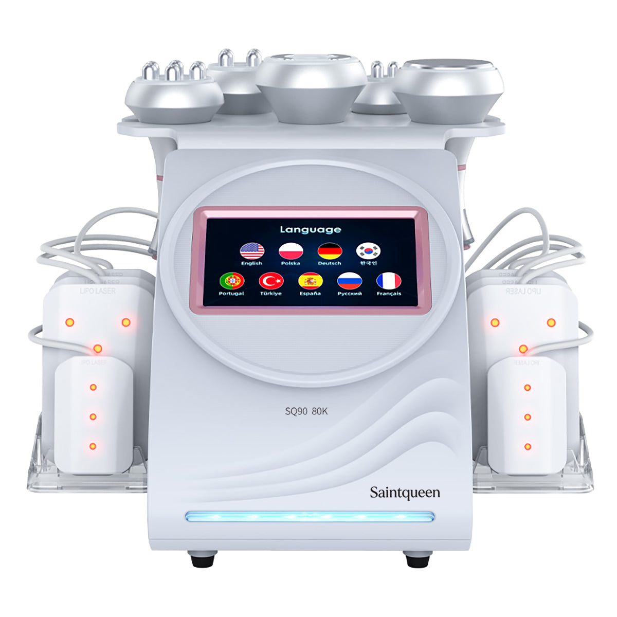 SQ90C Pro 6in1 80K 캐비테이션 복합 뷰티 기기 | RF · 흡입 마사지 · 레이저 패드