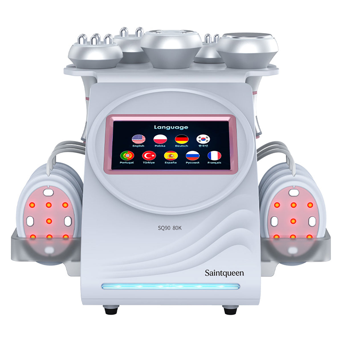 SQ90B Pro 6in1 80K 캐비테이션 복합 뷰티 기기 | RF · 흡입 마사지 · EMS · 레이저 패드