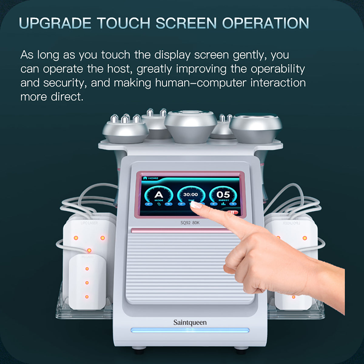 SQ92C Pro 6in1 80K 캐비테이션 복합 뷰티 기기 | RF · 흡입 마사지 · 레이저 패드