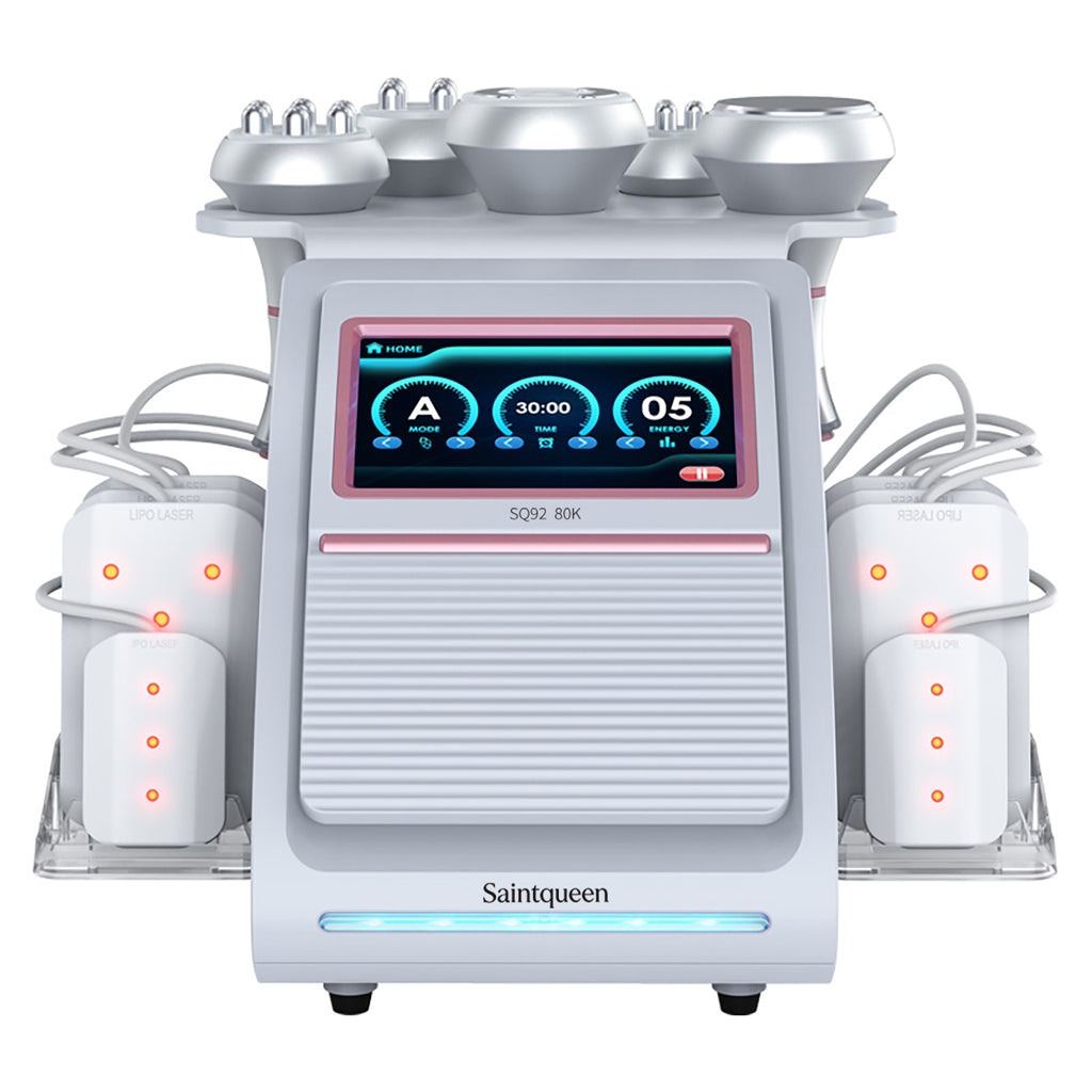 SQ92C Pro 6in1 80K 캐비테이션 복합 뷰티 기기 | RF · 흡입 마사지 · 레이저 패드