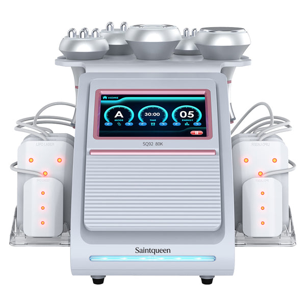 SQ92C Pro 6in1 80K 캐비테이션 복합 뷰티 기기 | RF · 흡입 마사지 · 레이저 패드