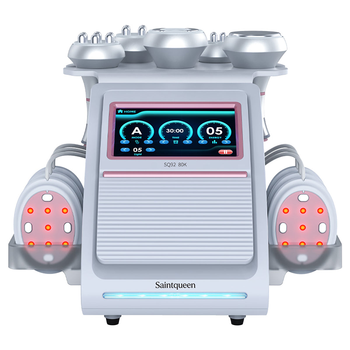 SQ92B Pro 6in1 80K 캐비테이션 복합 뷰티 기기 | RF · 흡입 마사지 · EMS · 레이저 패드