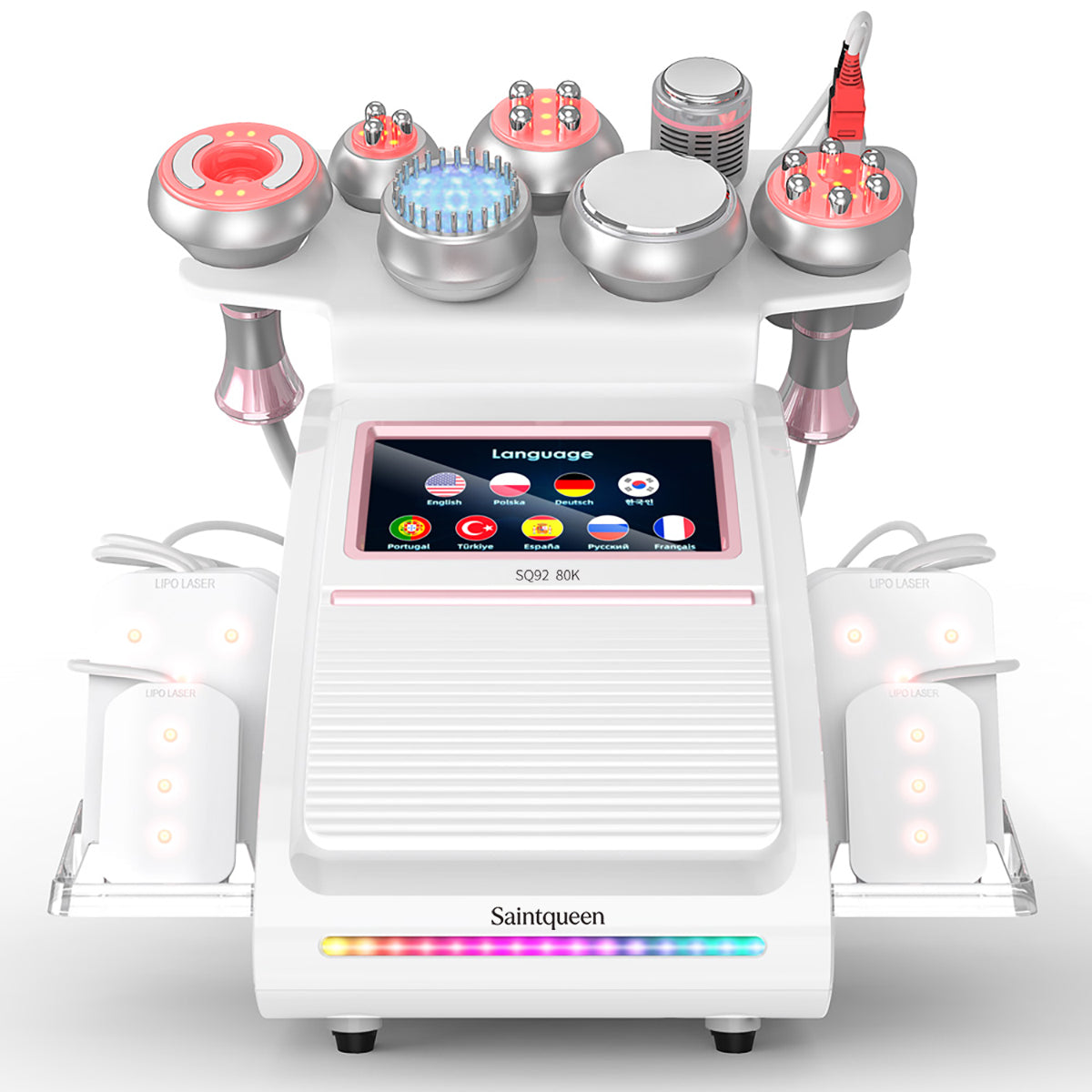 SQ92D Plus 9in1 80K 캐비테이션 복합 뷰티 기기 | RF · EMS · 레이저 패드