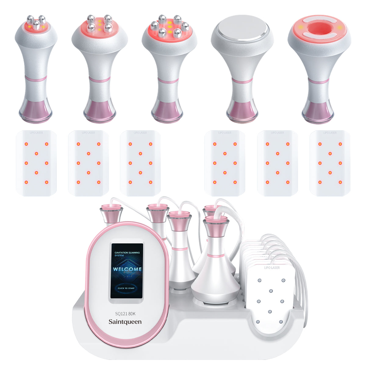 SQ121A Pro 6in1 80K 캐비테이션 복합 뷰티 기기 | RF · 흡입 마사지 · 레이저 패드