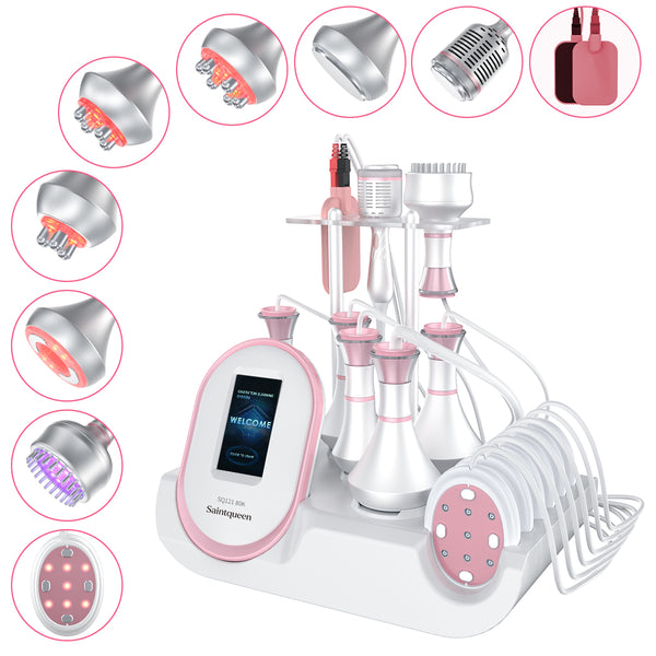 SQ121D Plus 9in1 80K 캐비테이션 복합 뷰티 기기 | RF · 흡입 마사지 · EMS