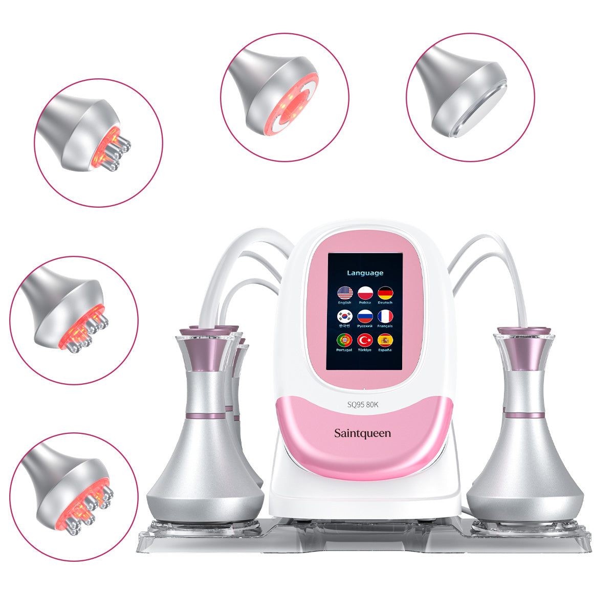 SQ95A Pro 5in1 80K 캐비테이션 복합 뷰티 기기 | RF · 흡입 마사지