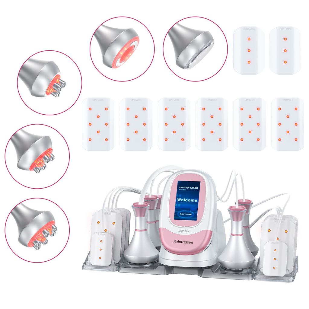 SQ95C Pro 6in1 80K 캐비테이션 복합 뷰티 기기 | RF · 흡입 마사지 · 레이저 패드