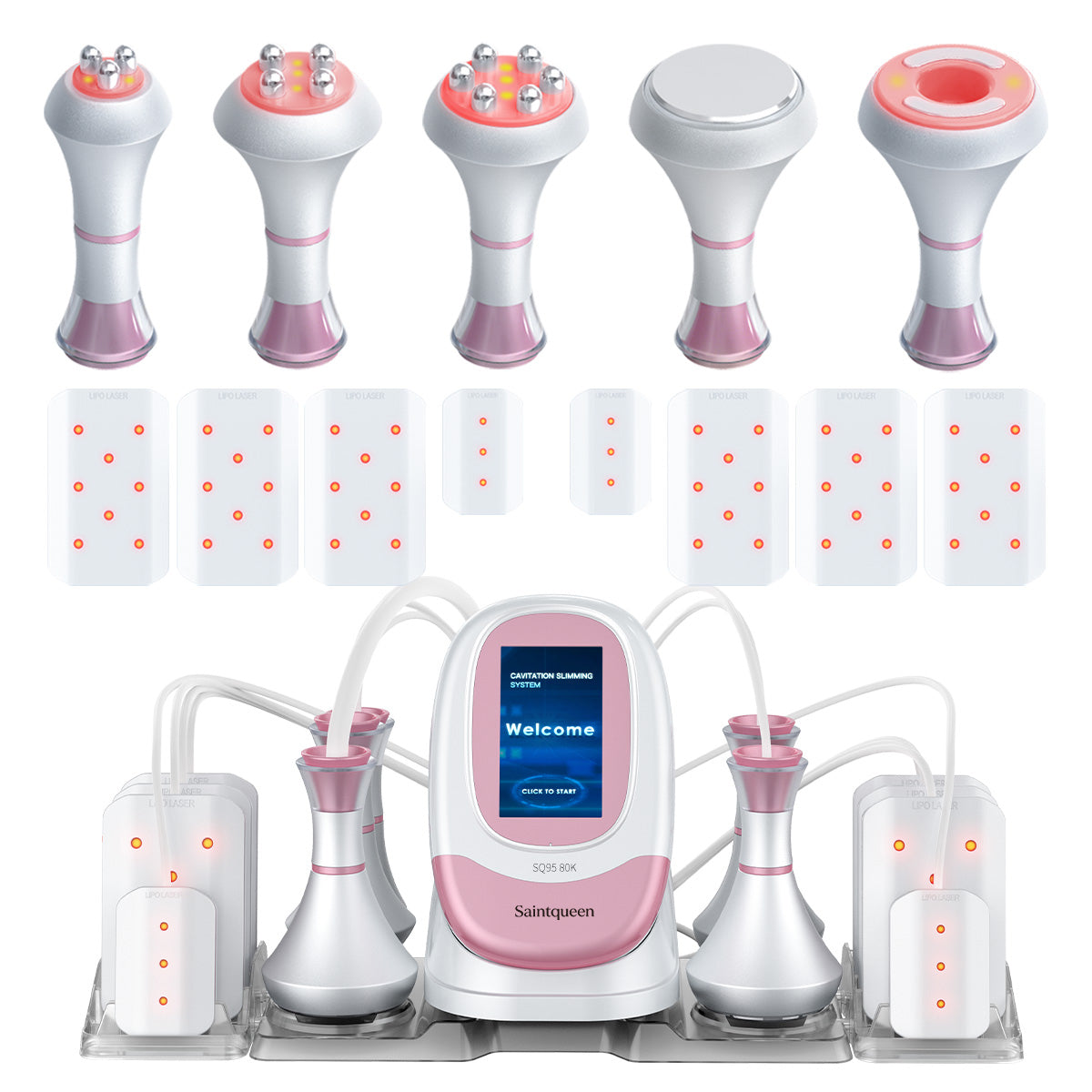 SQ95C Pro 6in1 80K 캐비테이션 복합 뷰티 기기 | RF · 흡입 마사지 · 레이저 패드